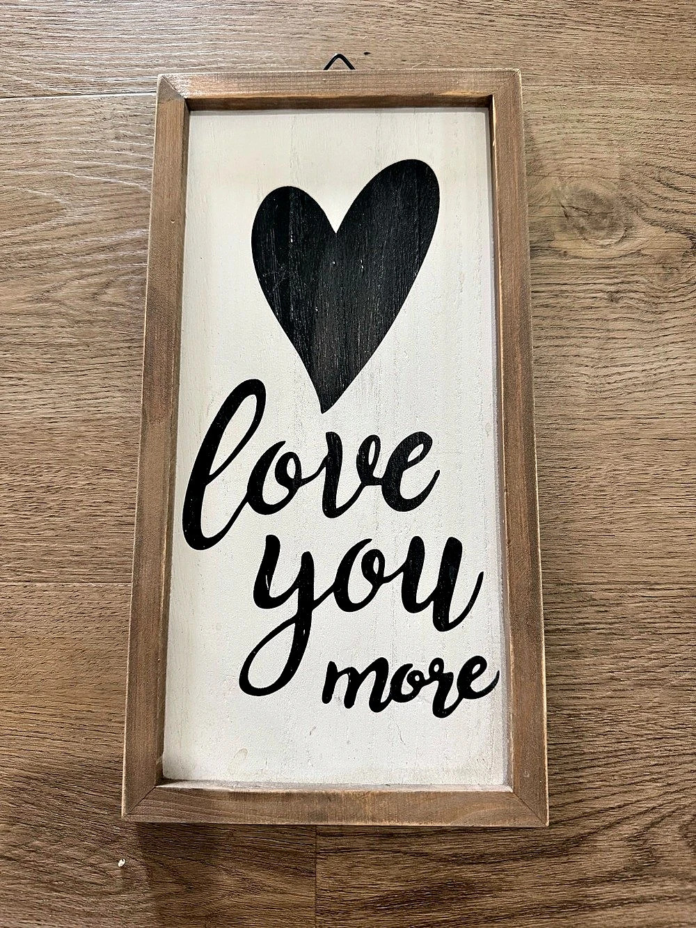 Love You More Framed Wall Art, Brown & Black